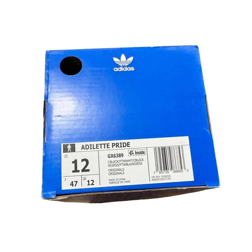 Adidas Adilette‎ Pride Slides Black Multicolor GX6389 Mens Size 12 NWT